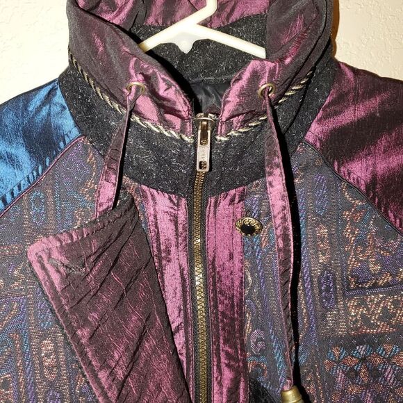 Vintage Karizma East Wool Mixed Fabric Patchwork Snow Ski Bomber Winter Jacket - Picture 6 of 12